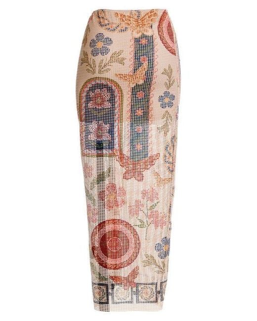 Agua Bendita Orange Tock Fiore Cover-Up Skirt