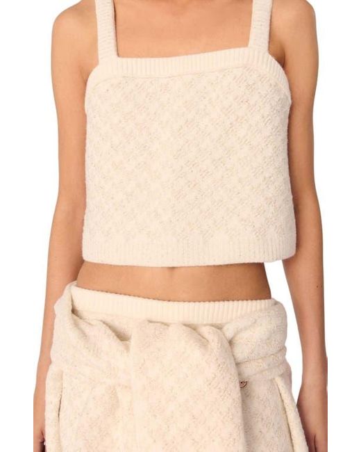 Maje Natural Tweed-Effect Knit Crop Top