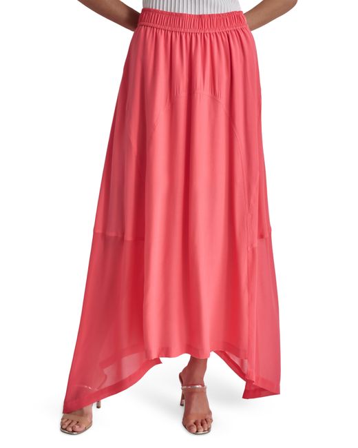 DKNY Pink Handkerchief Hem Maxi Skirt