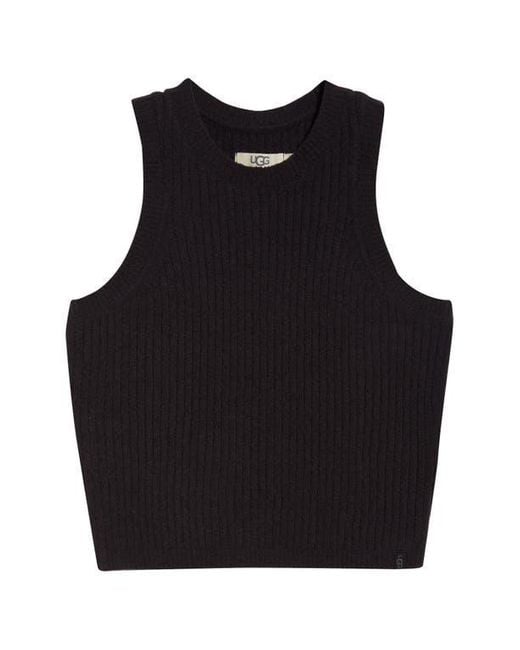 Ugg Black Elaenia Cozy Knit Lite Tank Sweater