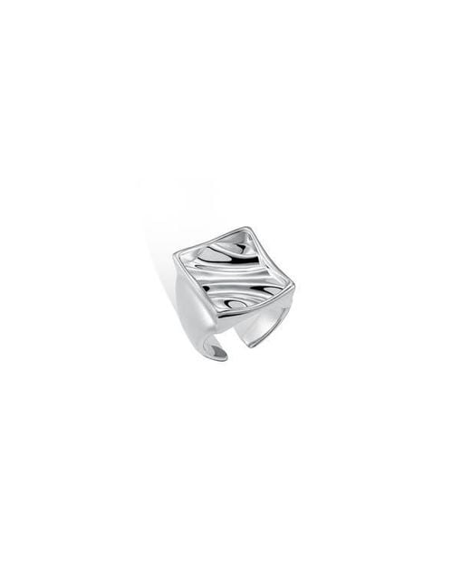 Retro Chic White Tidal Glow Ring