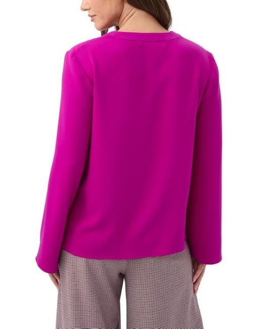 Trina Turk Pink Picabella Lace Up Neck Top