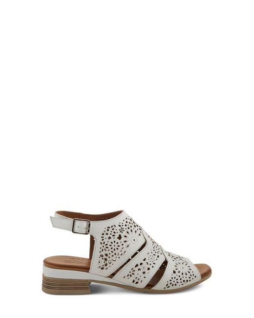 Spring Step White Plasma Ankle Strap Sandal