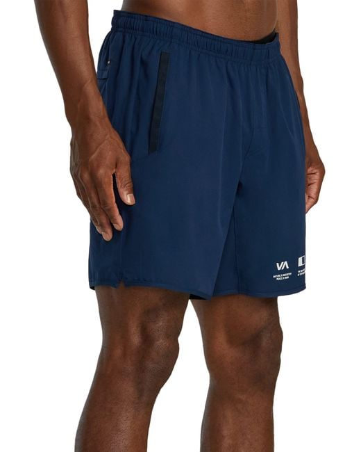 RVCA Blue yogger Stretch Athletic Shorts for men