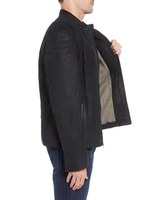 Flynt Quilted Leather Moto Jacket in Black for Men Lyst