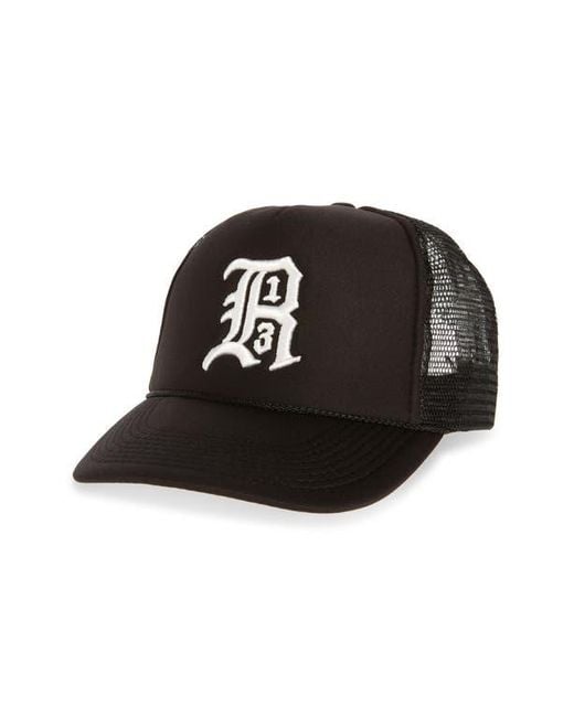 R13 Black Logo Trucker Hat