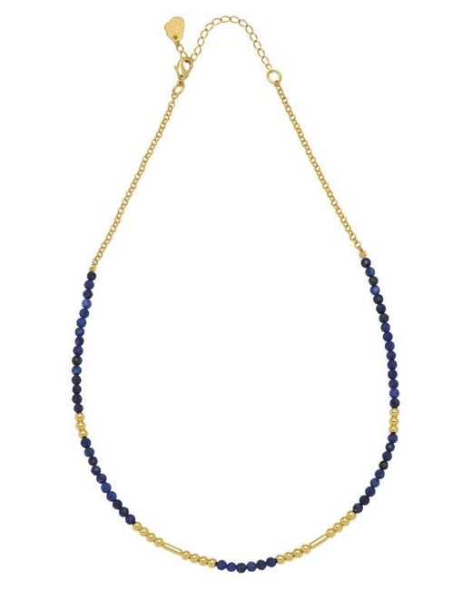 Estella Bartlett Metallic Faceted Lapis Beaded Necklace