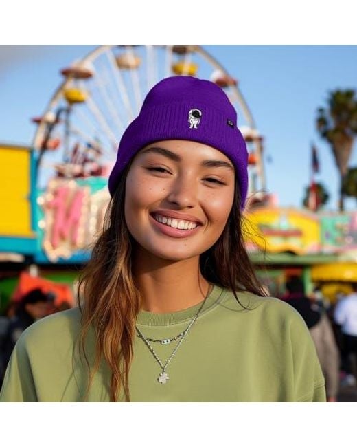 Alix Purple Astronaut Beanie for men