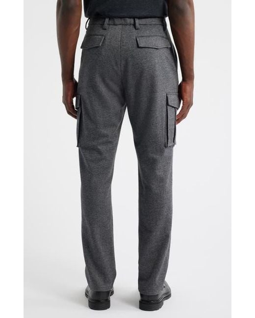 Bugatchi Gray Brushed Knit Flat Front Cargo Pants for men