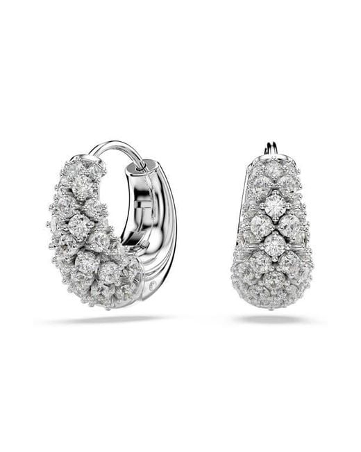 Swarovski Metallic Sublima Crystal Huggie Hoop Earrings