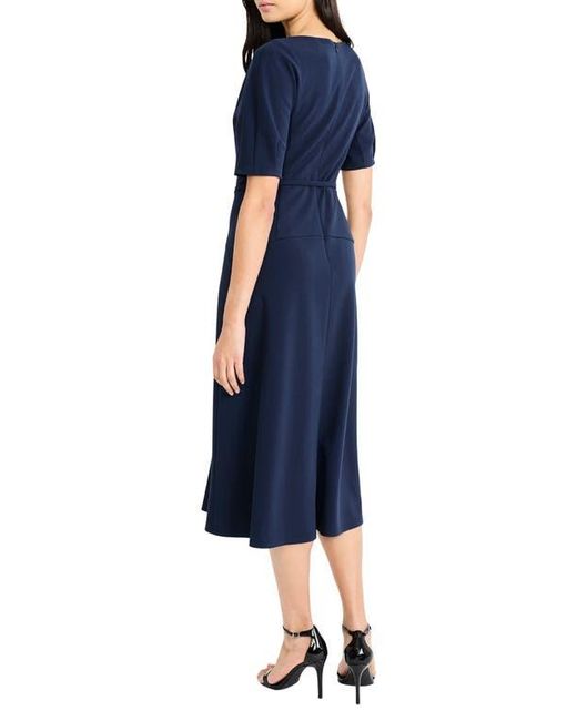Maggy London Belted Midi Dress in Blue | Lyst Maggy London Belted Midi Dress in Blue | Lyst