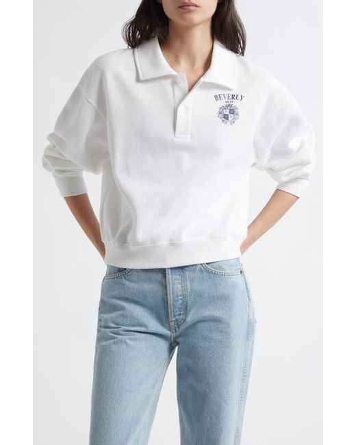 Sporty & Rich White Beverly Hills Crest Cotton Blend Polo