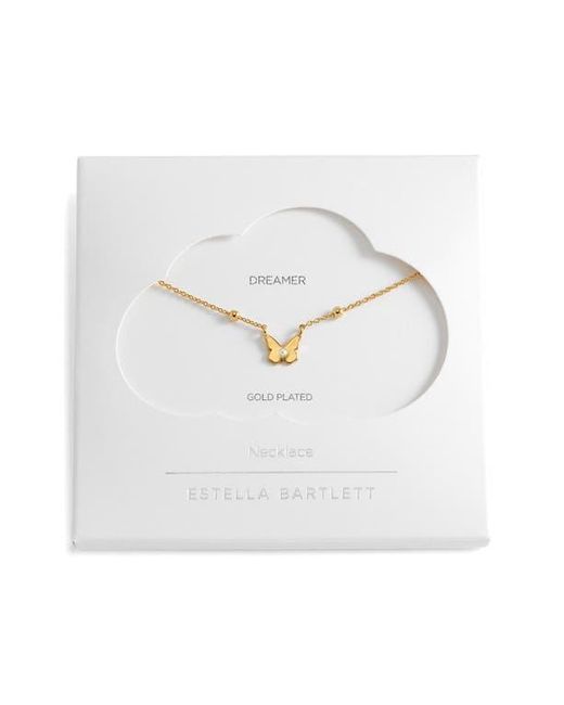 Estella Bartlett Metallic Butterfly Pendant Necklace