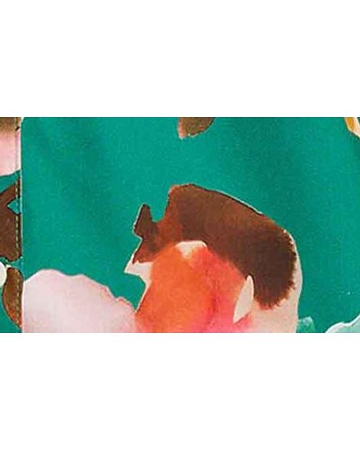 Foxcroft Green Zoey Watercolor Floral Cotton Button-Up Shirt