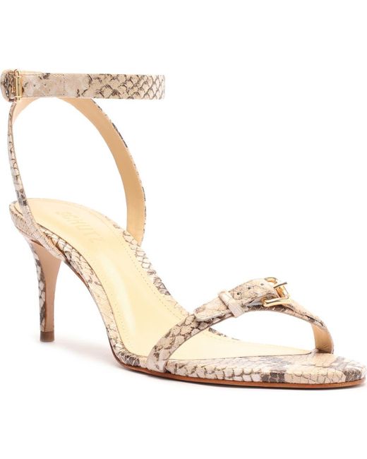 SCHUTZ SHOES Metallic Aurora Mid Ankle Strap Sandal
