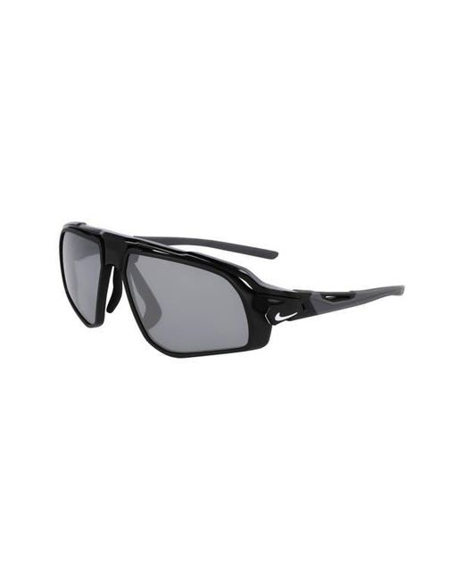 Nike Black Flyfree 72Mm Rectangular Sunglasses for men