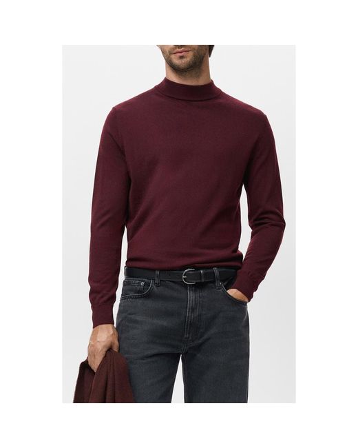 Mango Red Turtleneck Wool Sweater for men