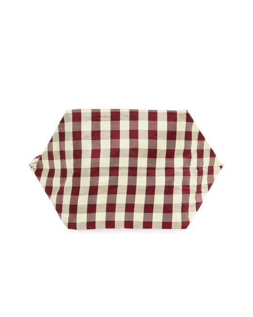 Coming of Age Red Everyday Gingham Silk Taffeta Tote