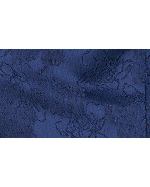 JS Collections Blue Aidy Faux Wrap Column Gown