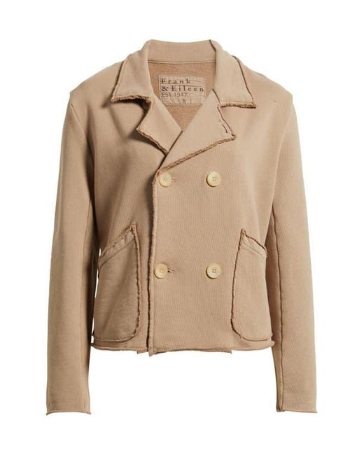 Frank & Eileen Blue French Terry Crop Peacoat