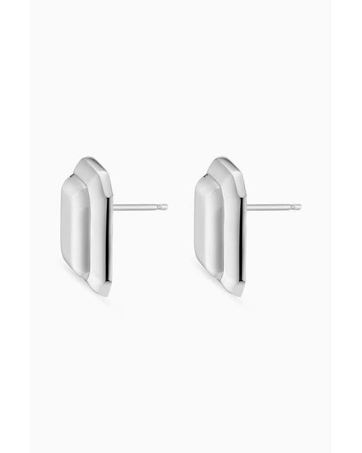 Oradina White Sterling Cufflink Button Studs