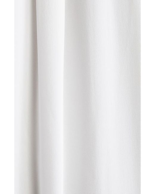 Michael Kors White Pleated Front Long Sleeve Silk Shirtdress