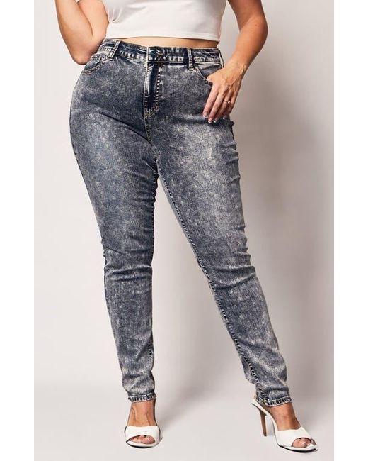 Slink Jeans Women's Blue Acid Wash High Waist Skinny Jeans