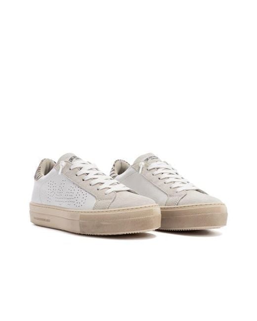 P448 White Thea Platform Sneaker