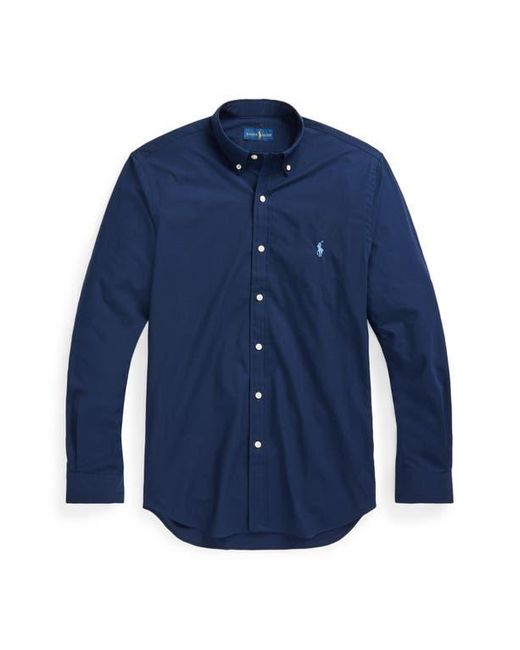 Polo Ralph Lauren Blue Classic Fit Stretch Cotton Poplin Button-Down Shirt for men