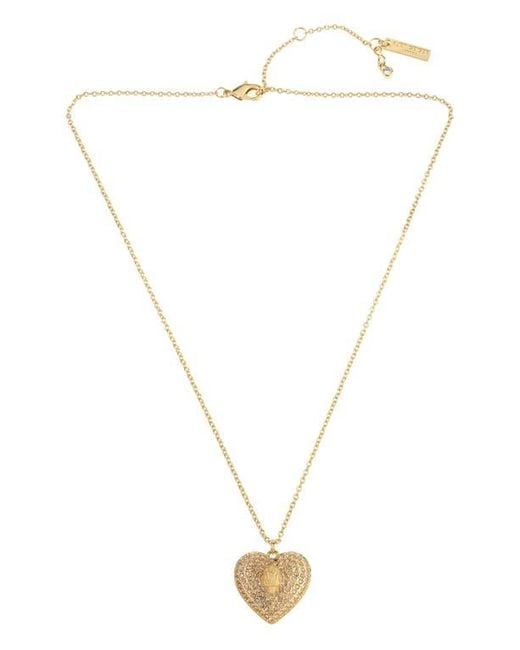 Kurt Geiger White Pavé Heart Pendant Necklace