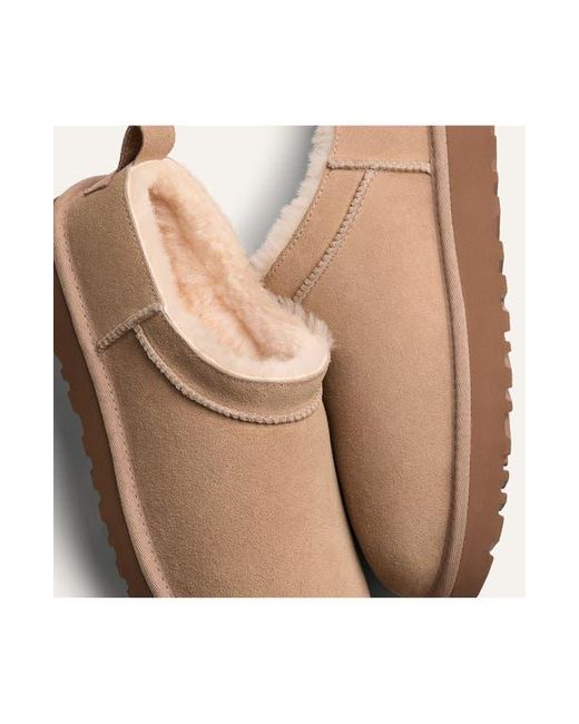 Ugg Brown Classic Micro Genuine Shearling Lined Slip-On