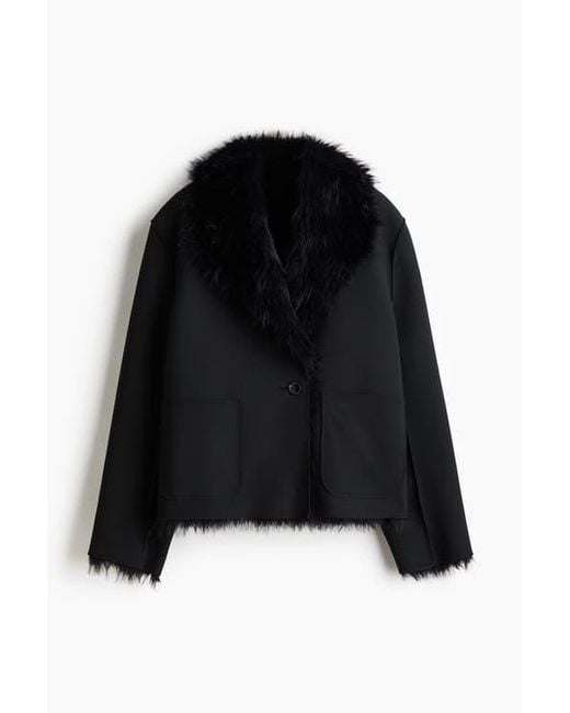 H&M Black Double-Faced Jacket