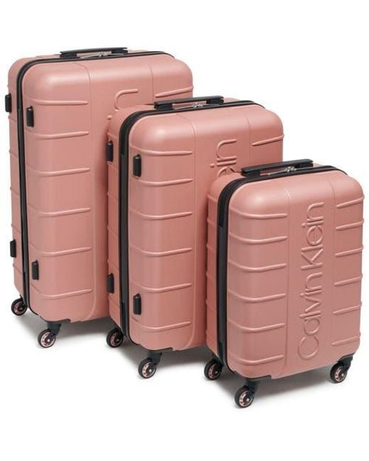 Calvin Klein Pink Bowery 3 Piece Luggage Set