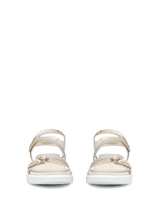 Ecco White Soft Three Strap Sandal