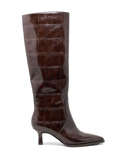 Shu Shop Brown Vanessa Pointed Toe Knee High Kitten Boot