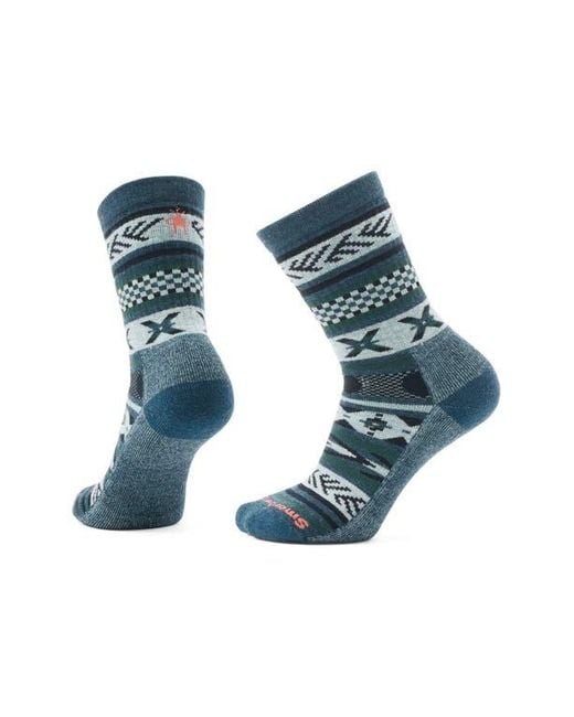 Smartwool Blue Everyday Cabin Games Crew Socks