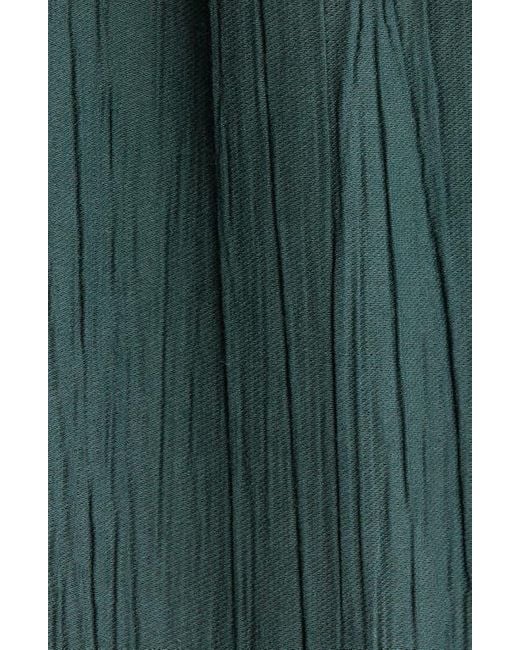 Treasure & Bond Green Crinkle Finish Flutter Sleeve Maxi Dress