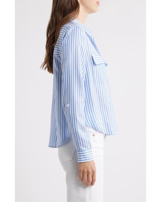 Beach Lunch Lounge Blue Fallon Crop Button-Up Shirt