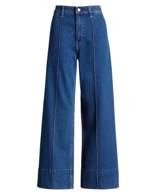 Pistola Blue Penny Pintuck High Waist Ankle Wide Leg Jeans