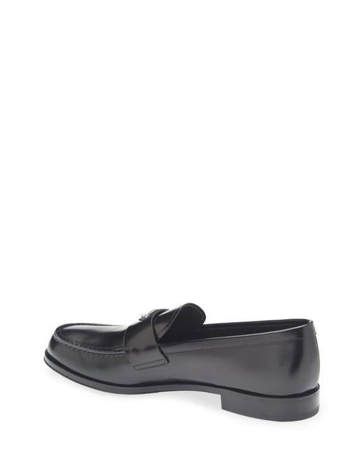 Prada Gray Triangle Logo Loafer for men