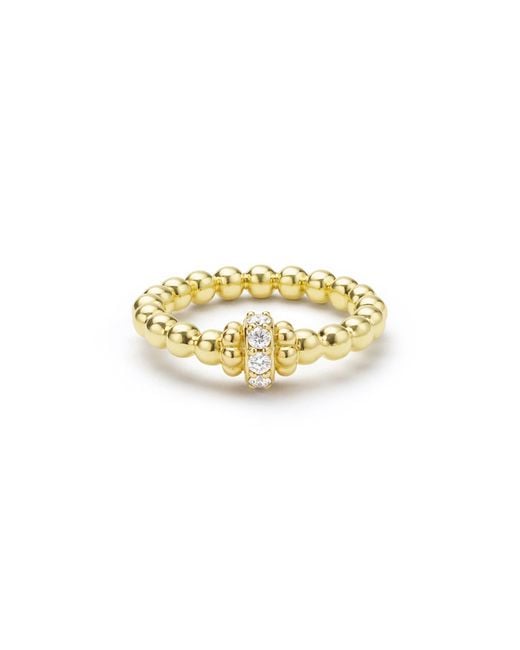 Lagos Metallic Caviar Diamond Stacking Ring