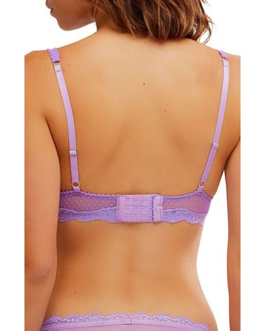 Free People Purple Mid Week Dotted Mesh Underwire Bra
