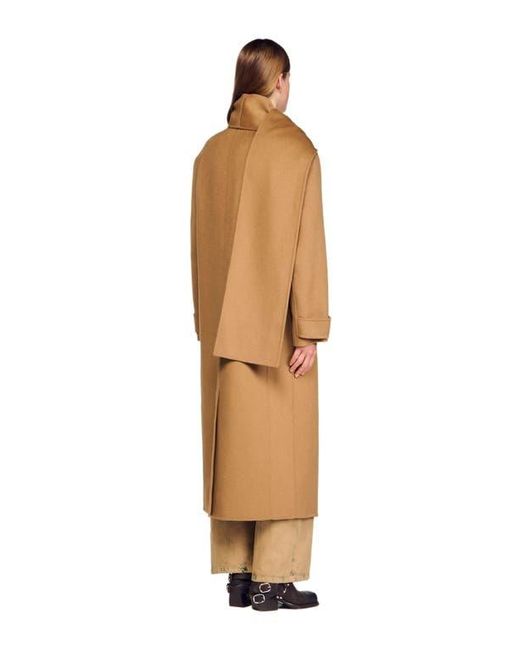 Sandro Natural Oversized Wool Coat