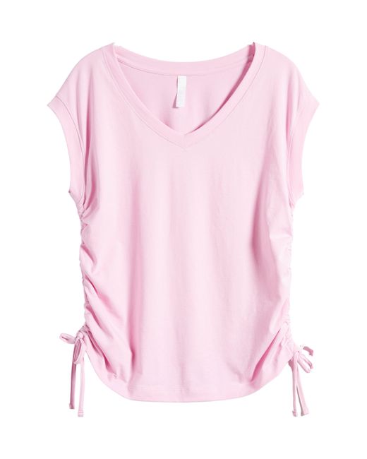 Zella Pink Cinchy Cinched Side Pima Cotton T-shirt