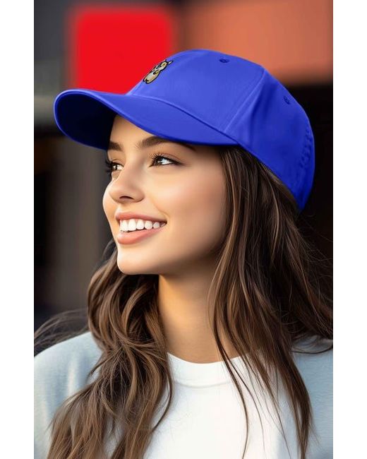 Alix Blue Leaping Corgi Embroidered Cap