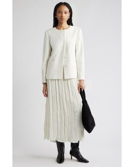 Nordstrom White Crinkle A-Line Maxi Skirt