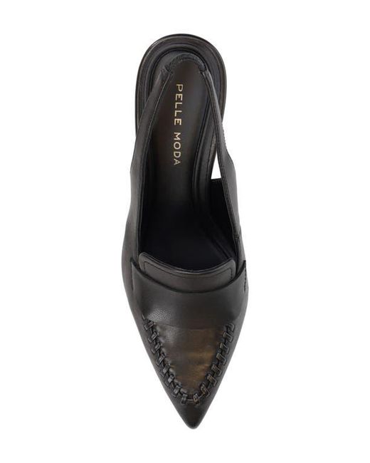Pelle Moda Black Lucea Pointed Toe Slingback Pump