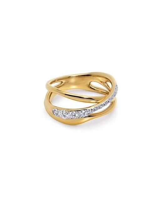 Monica Vinader Metallic Nura Lab-Created Diamond Crossover Ring