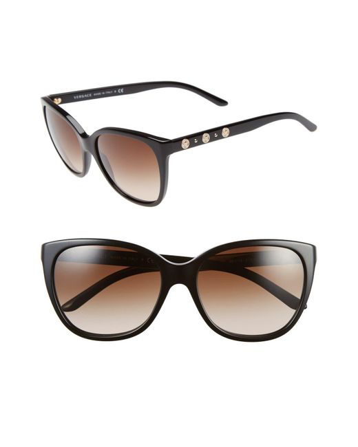 Versace Black 'rock Icons' 57mm Polarized Sunglasses