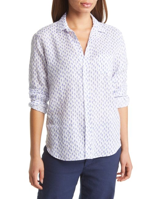 Frank & Eileen Eileen Pineapple Linen Button-up Shirt in White | Lyst